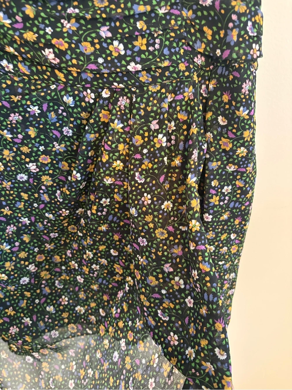 Zara Floral Print Black Mini Skirt